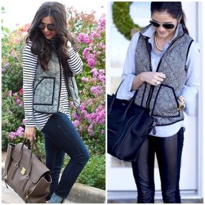 J. Crew 2012 Quilted Puffer Herringbone Vest XXS